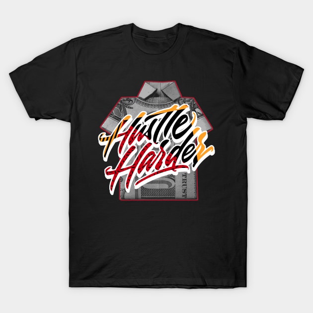 Hustle Harder Cardinal Retro T-Shirt by funandgames